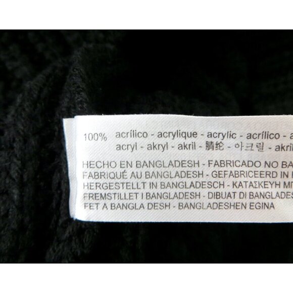 NEW! Zara Oversized Chunky Knit V Neck  Sweater Black SZ S - Picture 14 of 14